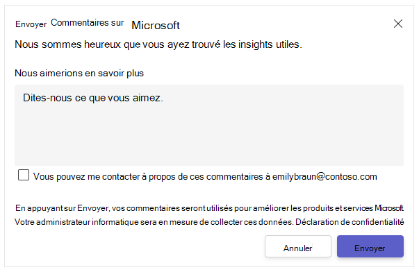 Capture d’écran montrant comment finaliser et envoyer vos commentaires