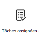 Capture d’écran de l’icône de carte des tâches affectées avec un lien vers plus d’informations.