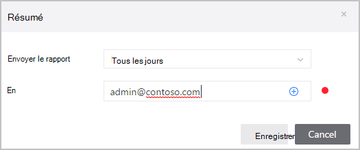 Planifier la fréquence des rapports et les e-mails.