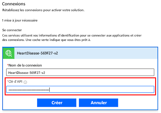 Capture d’écran de la connexion à un nouveau point de terminaison.