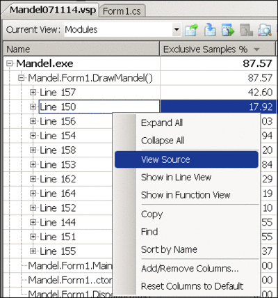 Figure 5 Jump to Profiled Line of Code