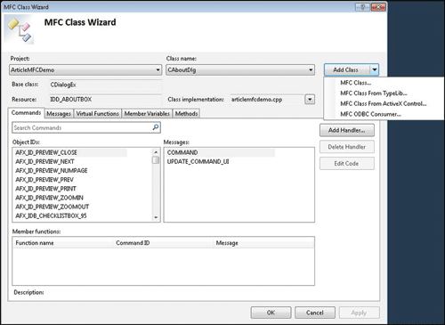 Figure 10 Assistant Classe MFC