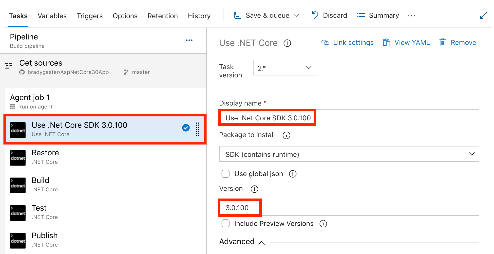 Étape du kit SDK effectuée