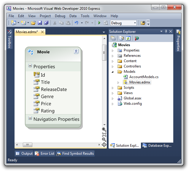Films - Microsoft Visual Web Developer 2010 Express