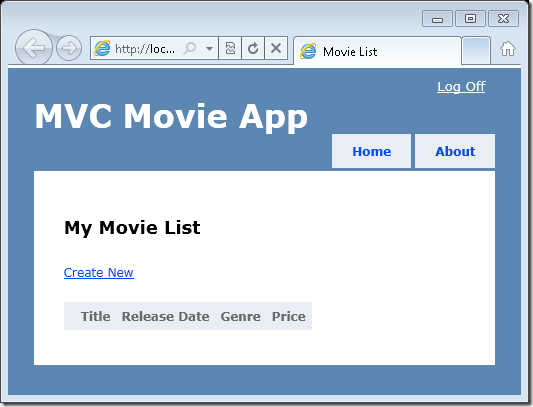 Capture d’écran montrant la page Ma liste de films sur l’application vidéo M V C.