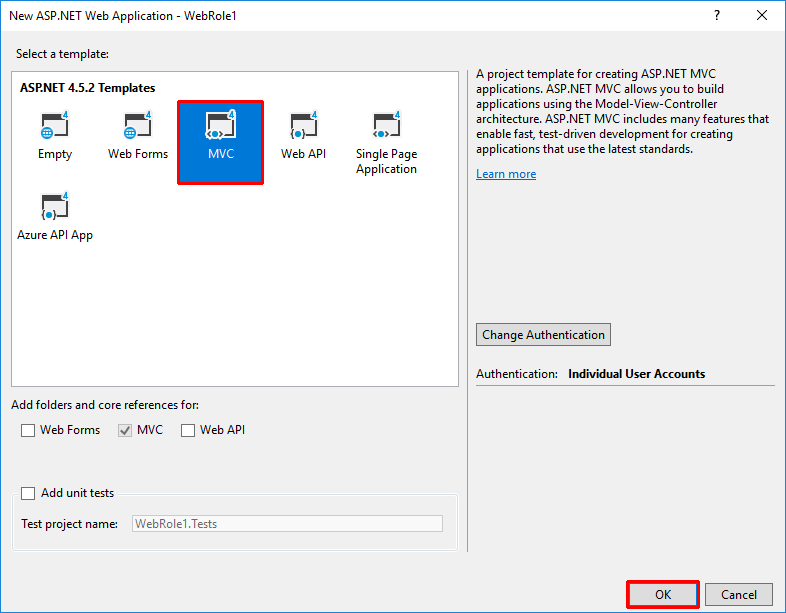 Ajouter MVC et l’API web