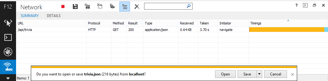 Récupération des données de question suivante via l’API web