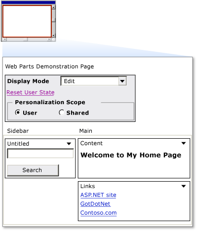 Capture d’écran des composants WebPart VS Walkthrough 2