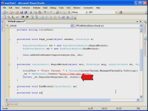 Capture d’écran de la procédure pas à pas vidéo d’une demande de page asynchrone, montrant l’écran Microsoft Visual Code.