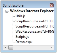 Le Explorer script permet d’accéder facilement aux scripts utilisés dans une page.