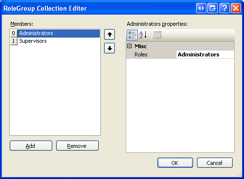 Gérer les modèles de Role-Specific de LoginView via l’éditeur de collection RoleGroup