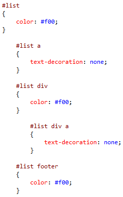 Capture d’écran montrant une liste supplémentaire de variables.