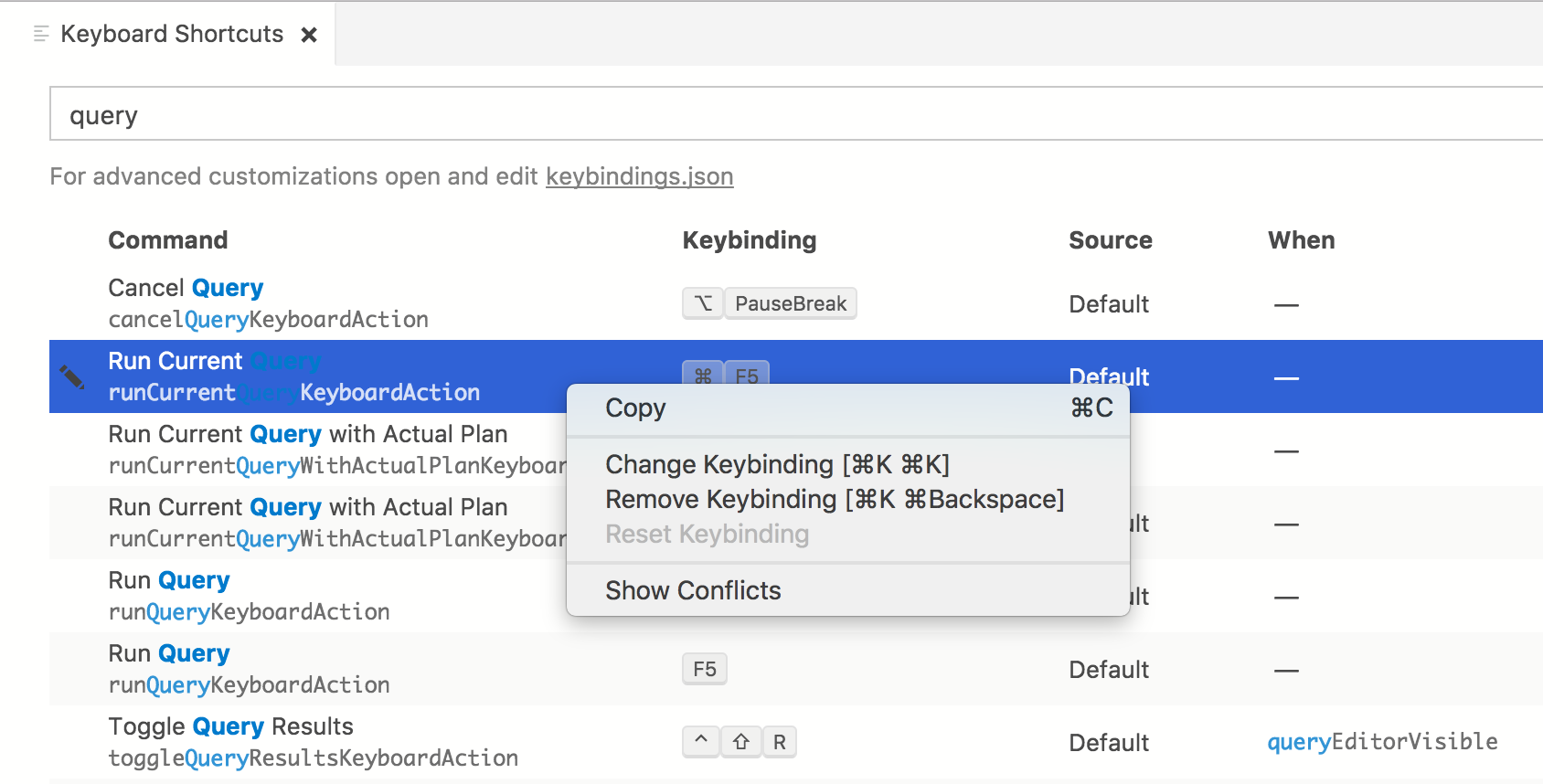 Raccourcis clavier