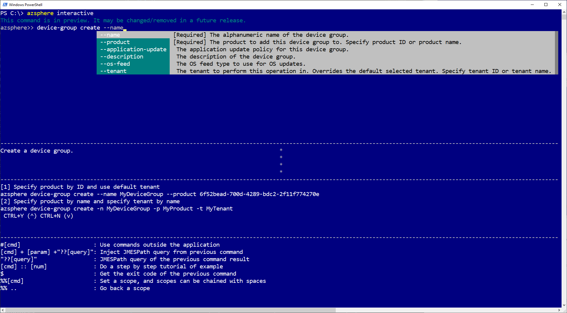 Mode interactif Azure Sphere