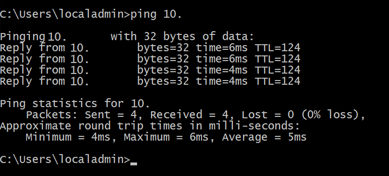 Test ping réussi