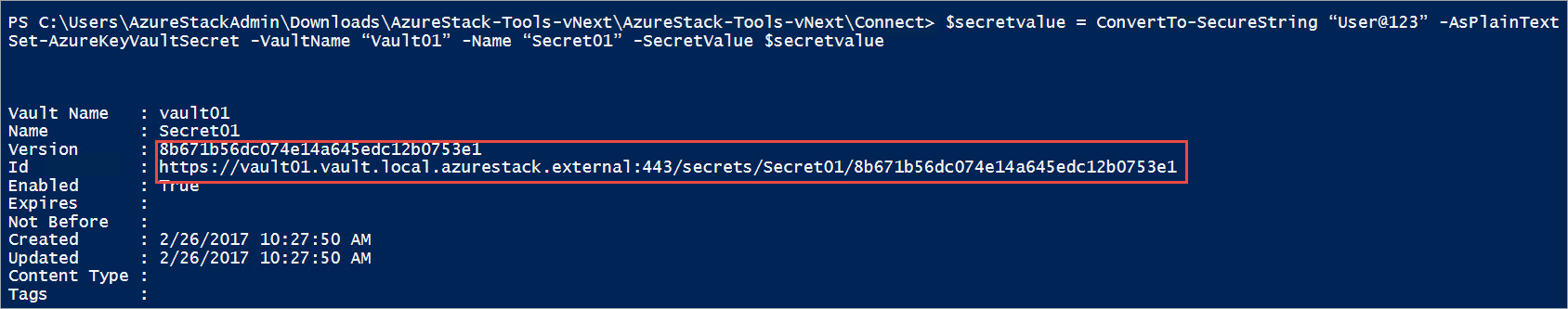 Créer un secret dans PowerShell