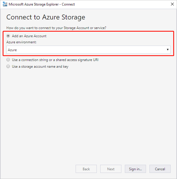 Se connecter au Stockage Azure