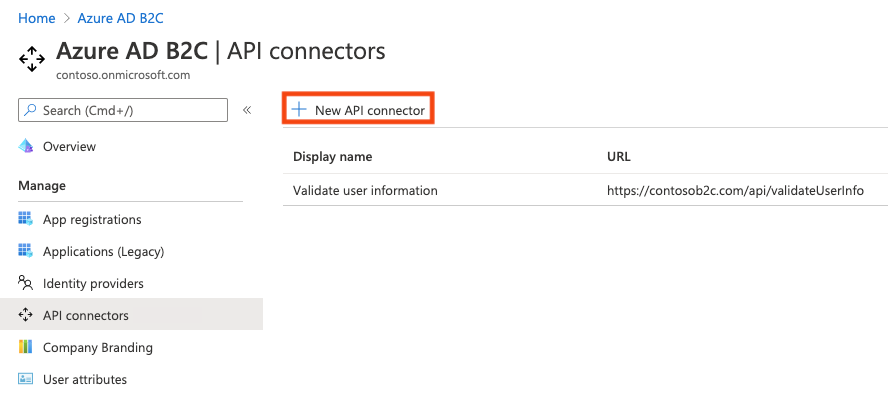 Screenshot of basic configuration for an API connector