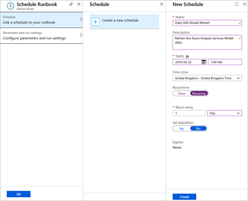 Configure schedule