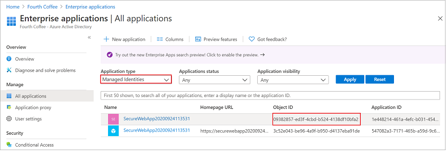 Capture d’écran montrant l’option Toutes les applications.