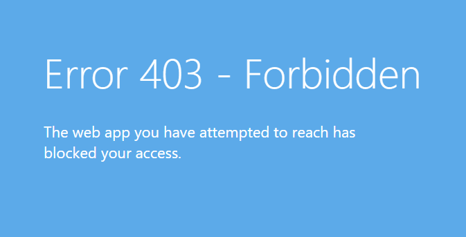 Capture d’écran montrant le texte d’une erreur 403 – Interdit.
