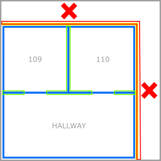 Exemple de mur extérieur en dehors de la limite de niveau