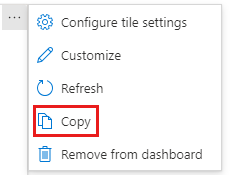 Capture d’écran montrant comment copier une vignette dans le portail Azure.