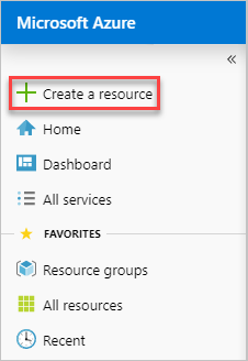 Capture d’écran de la création d’une ressource sur le Portail Azure