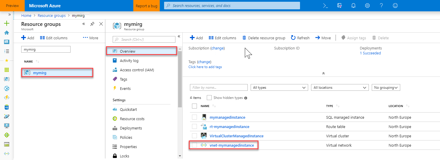 Ressources SQL Managed Instance