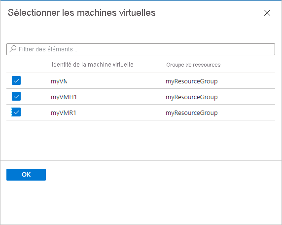 Sélectionner des machines virtuelles chiffrées