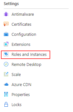 L’image affiche la sélection de l’option Rôles et instances dans le panneau de configuration.