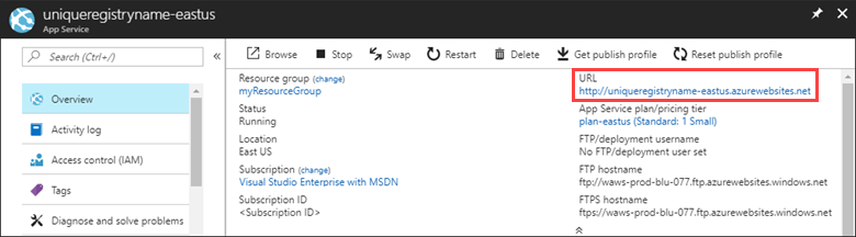 Application web sur une configuration Linux dans le portail Azure