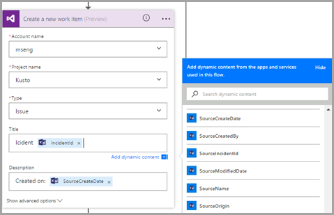 Capture d’écran de l’action Visual Studio.