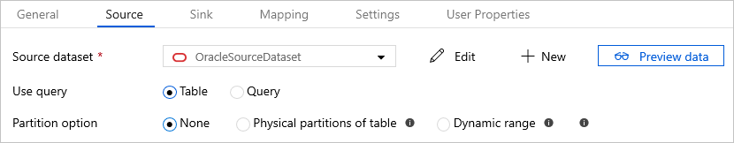 Capture d’écran représentant les options de partition