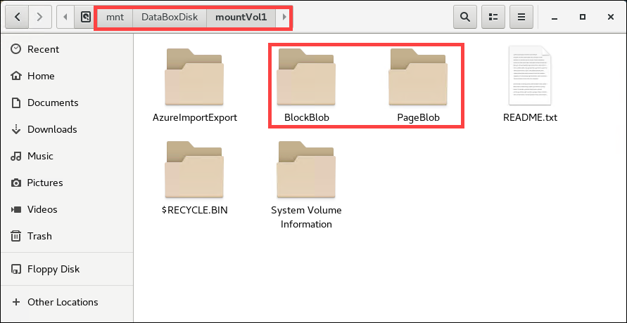 Capture d’écran d’un exemple de résultats indiquant un déverrouillage Data Box Disk correct.