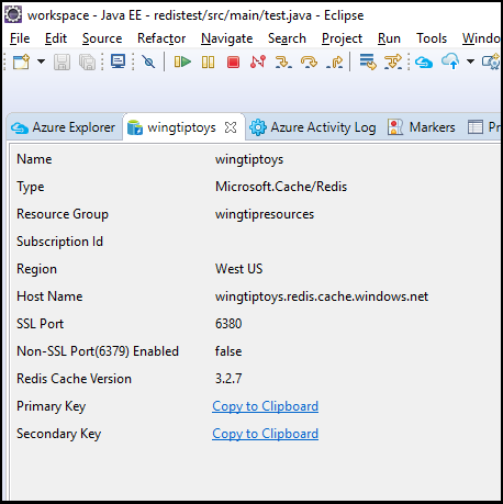 propriétés du cache Redis