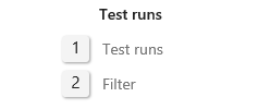 Capture d’écran montrant les raccourcis clavier de la page Exécutions de tests.