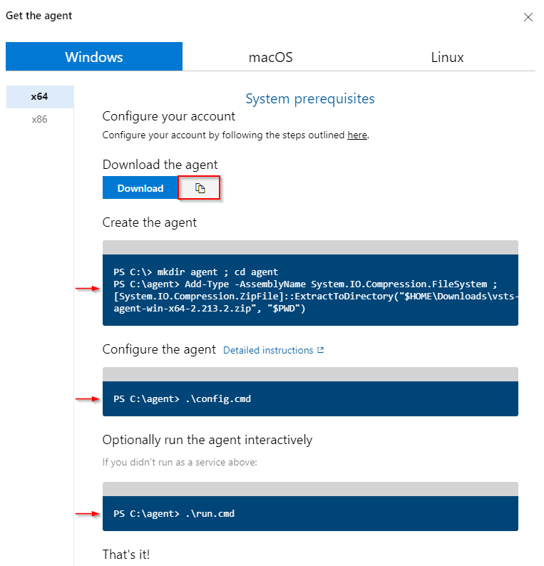 Capture d’écran montrant comment configurer un agent.