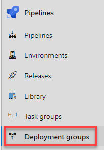 Capture d’écran montrant les groupes de déploiement dans le menu Pipelines.