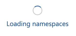 Capture d’écran du choix d’une boîte de dialogue d’authentification de connexion de service Kubernetes bloquée lors du chargement des espaces de noms.