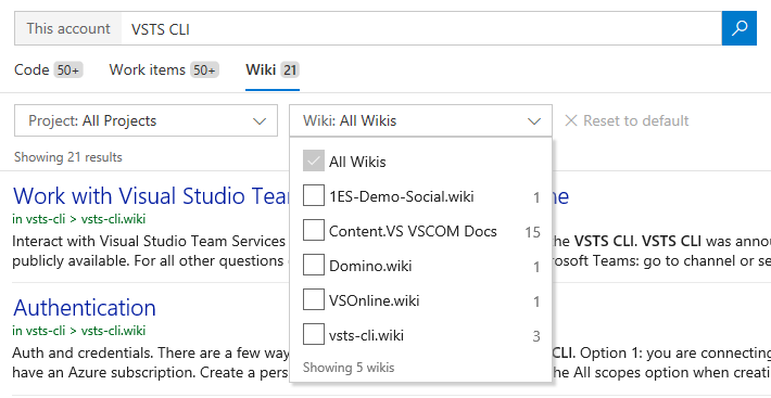 noms de wiki dans la recherche