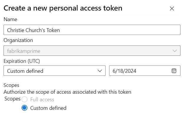 Capture d'écran montrant la saisie des informations de base sur le token.