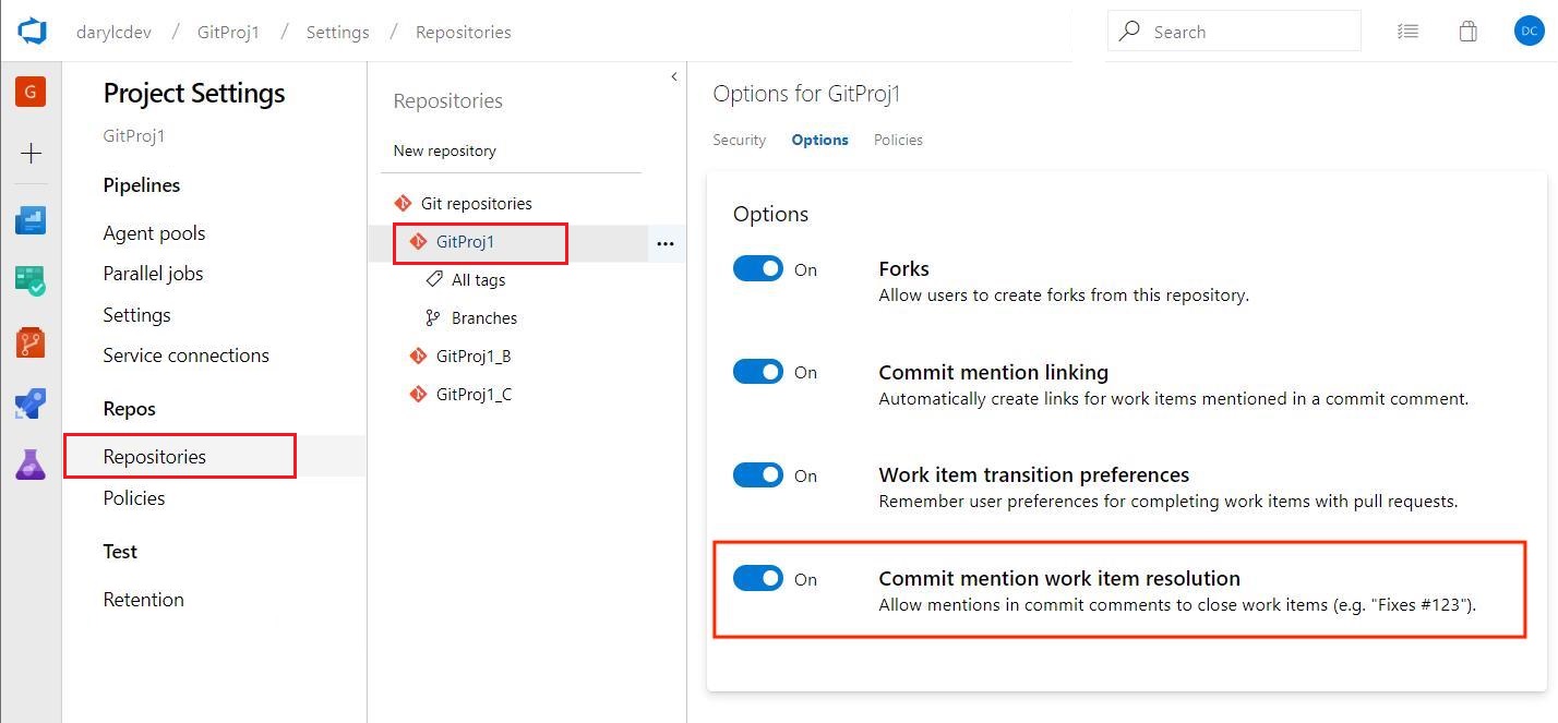 Option d’administration pour activer la résolution de l’élément de travail de mention de la validation