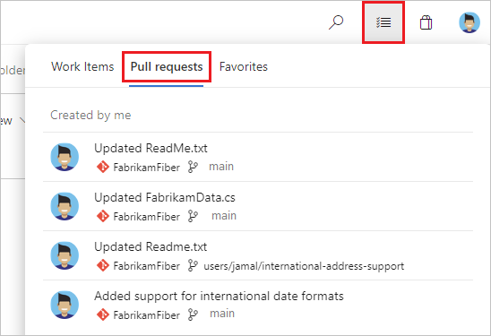 Capture d’écran de toutes vos pull requests.