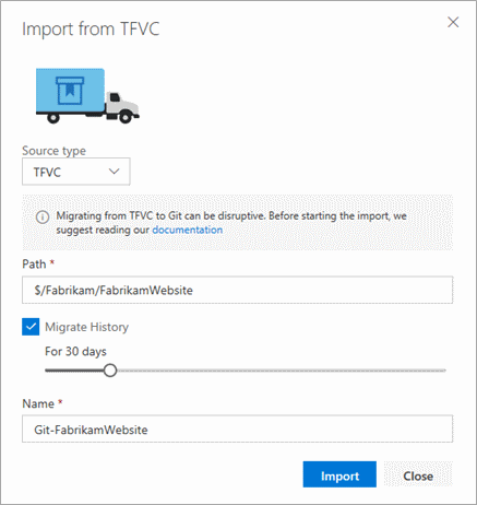 Importer le dépôt terminé