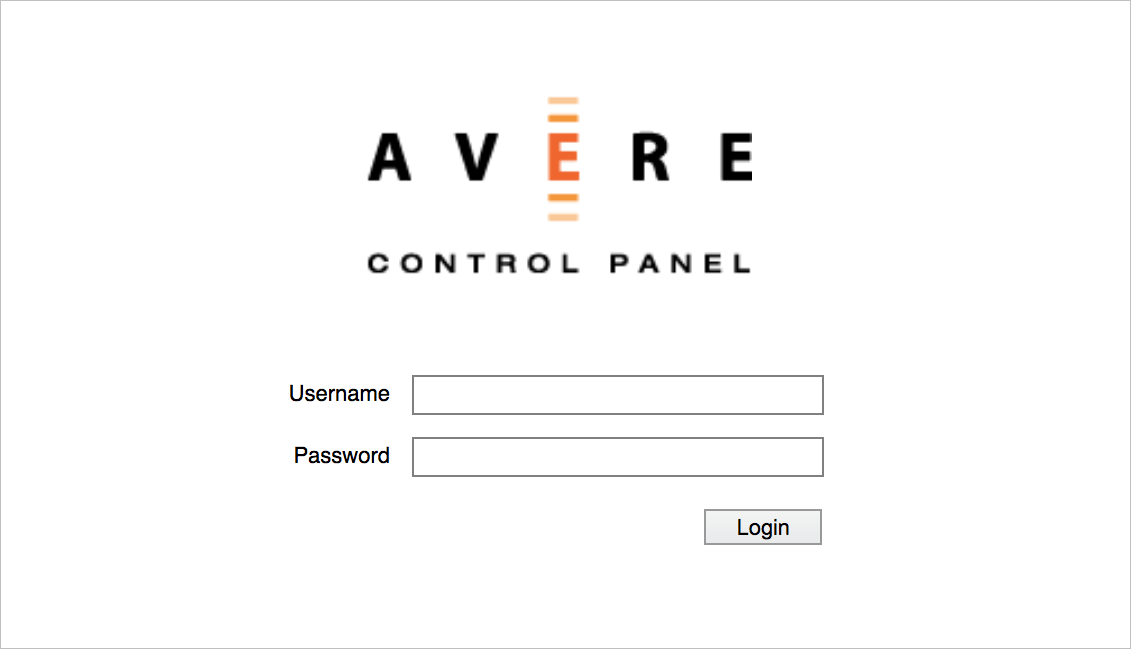 Page de connexion du panneau de configuration dans la fenêtre de navigateur