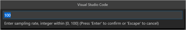 Capture d’écran qui montre l’entrée d’un taux d’échantillonnage