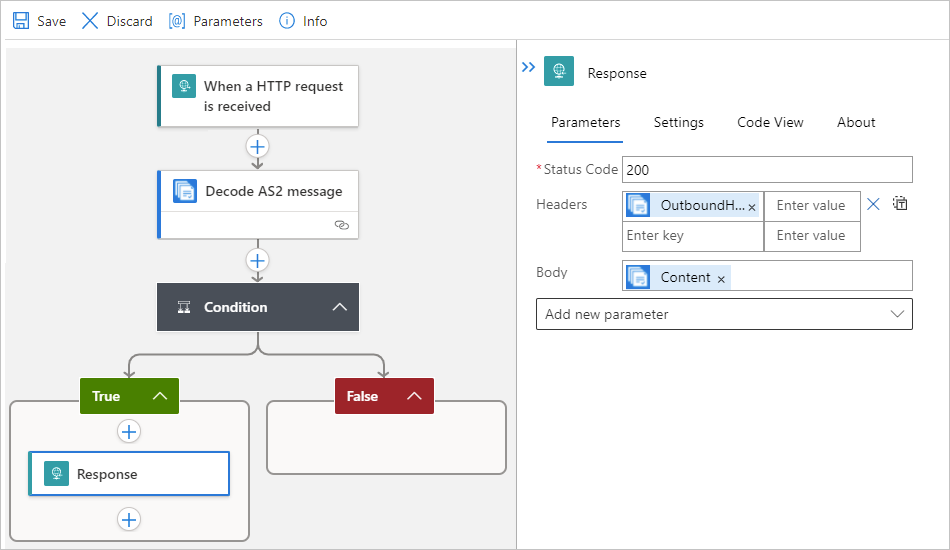 Capture d’écran montrant un concepteur monolocataire et une expression résolue pour accéder à AS2 MDN.