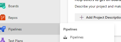 Capture d’écran des pipelines ADO.