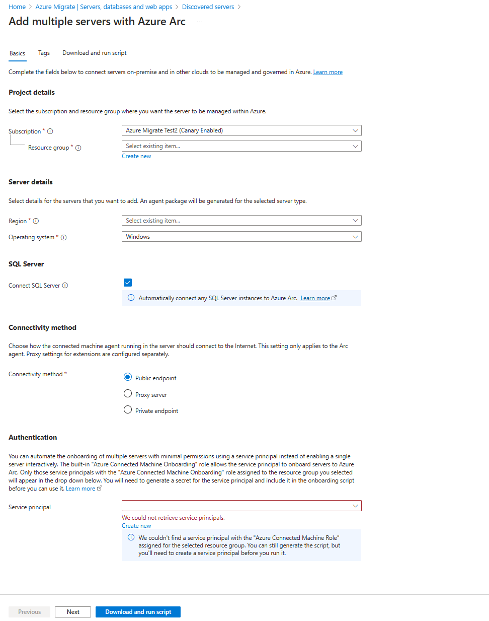 Capture d’écran du bouton de téléchargement du script.